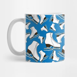 Figure Skates on French Blue Background Design Mug